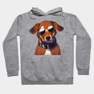 Cool Dog Wearing Sunglasses Sticker Hoodie